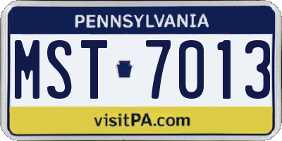 PA license plate MST7013