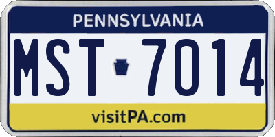 PA license plate MST7014