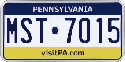 PA license plate MST7015