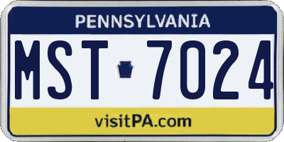 PA license plate MST7024