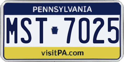 PA license plate MST7025