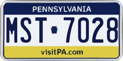 PA license plate MST7028