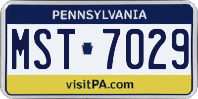 PA license plate MST7029