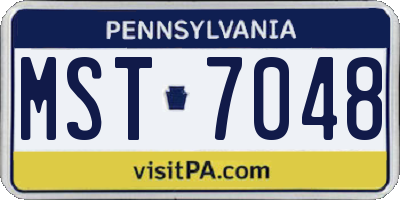 PA license plate MST7048