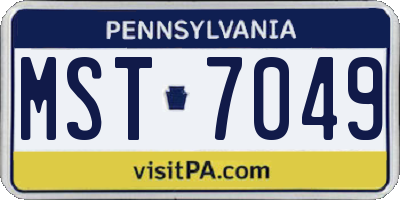 PA license plate MST7049