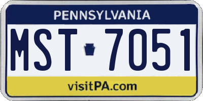 PA license plate MST7051