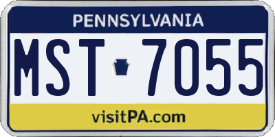 PA license plate MST7055