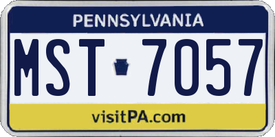 PA license plate MST7057