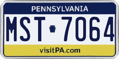 PA license plate MST7064