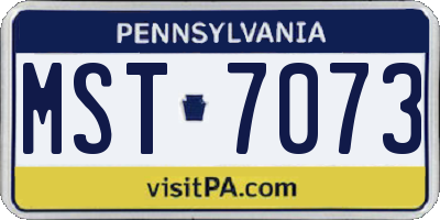 PA license plate MST7073