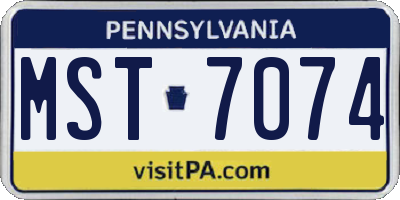 PA license plate MST7074