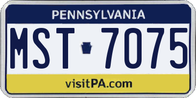 PA license plate MST7075