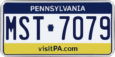 PA license plate MST7079
