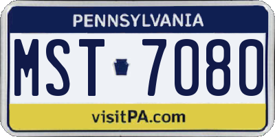 PA license plate MST7080