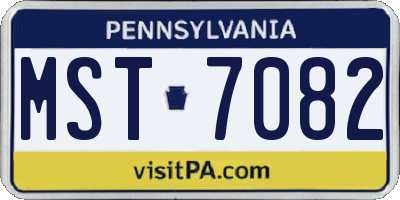 PA license plate MST7082