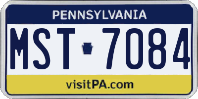 PA license plate MST7084