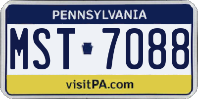 PA license plate MST7088