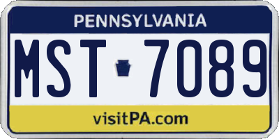PA license plate MST7089