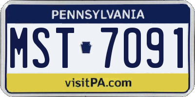 PA license plate MST7091