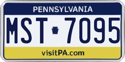 PA license plate MST7095