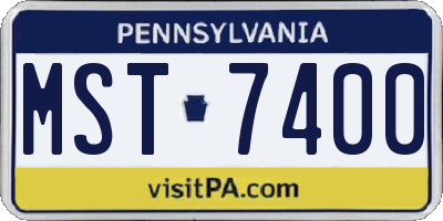 PA license plate MST7400