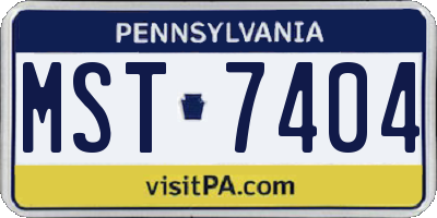 PA license plate MST7404