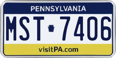 PA license plate MST7406