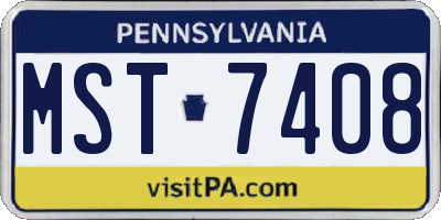 PA license plate MST7408