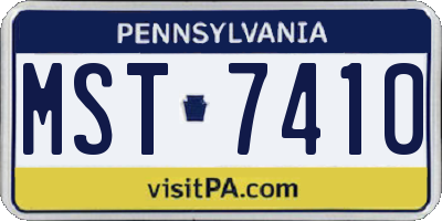 PA license plate MST7410