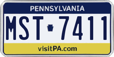 PA license plate MST7411