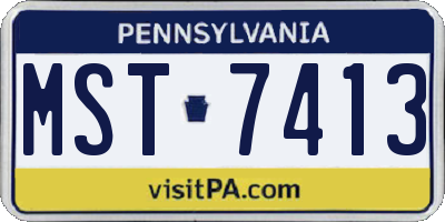 PA license plate MST7413