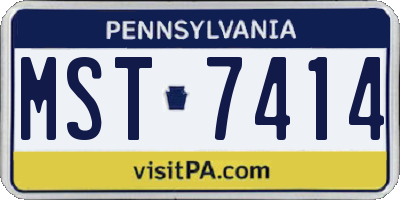 PA license plate MST7414
