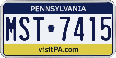 PA license plate MST7415