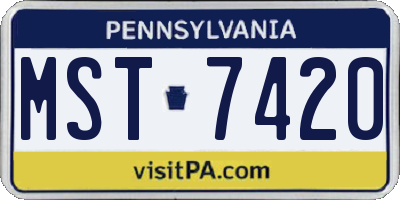 PA license plate MST7420