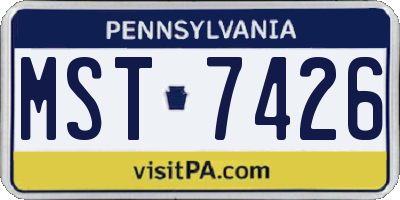PA license plate MST7426