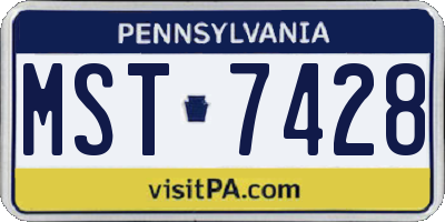 PA license plate MST7428