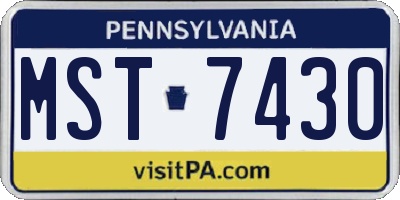 PA license plate MST7430