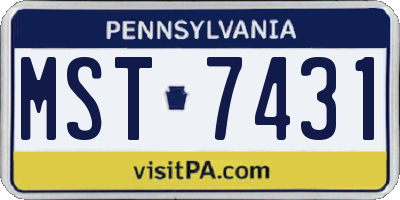 PA license plate MST7431