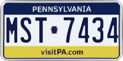 PA license plate MST7434