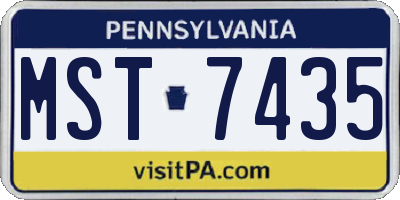 PA license plate MST7435