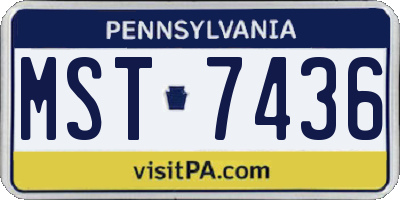 PA license plate MST7436