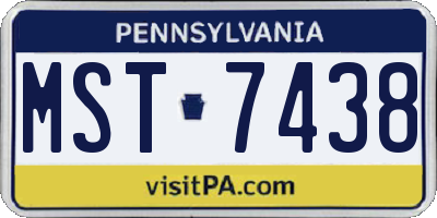 PA license plate MST7438