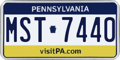 PA license plate MST7440
