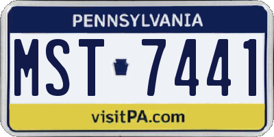 PA license plate MST7441