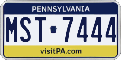 PA license plate MST7444