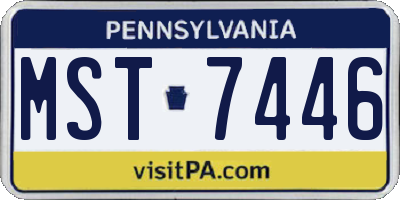 PA license plate MST7446