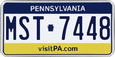 PA license plate MST7448