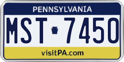 PA license plate MST7450