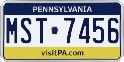 PA license plate MST7456
