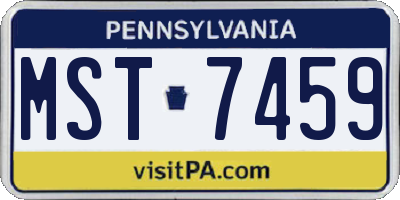 PA license plate MST7459